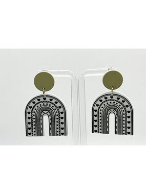 Boho Heart Pattern Geometric Drop Earrings